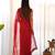 Red butterfly net with embroidered thread work saree with blouse