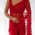 Red butterfly net with embroidered thread work saree with blouse