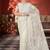 White butterfly net with embroidered thread work saree with blouse