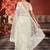 White butterfly net with embroidered thread work saree with blouse