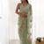 Pista butterfly net with chain stitch embroidered work saree with blouse