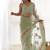 Pista butterfly net with chain stitch embroidered work saree with blouse