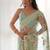 Pista butterfly net with chain stitch embroidered work saree with blouse