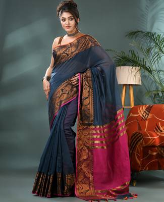 cotton silk banarasi  sarees, pure silk kanjivaram cotton saree with blouse piece 1