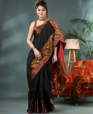 cotton silk banarasi  sarees, pure silk kanjivaram cotton saree with blouse piece 1