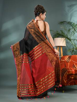 cotton silk banarasi  sarees, pure silk kanjivaram cotton saree with blouse piece 2