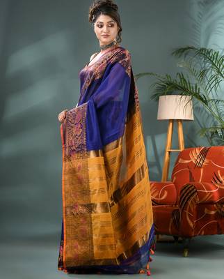 cotton silk banarasi sarees,silk kanjivaram handloom cotton saree with blouse piece 3