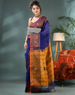 cotton silk banarasi sarees,silk kanjivaram handloom cotton saree with blouse piece 4