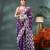 purple resham dhakai jamdani saree, soft silk pure handloom cotton saree