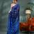 blue resham dhakai jamdani saree, soft silk pure handloom cotton saree