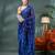 blue resham dhakai jamdani saree, soft silk pure handloom cotton saree