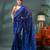 blue resham dhakai jamdani saree, soft silk pure handloom cotton saree