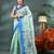 Blue bengali cotton handloom tant saree