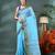 Blue bengali cotton handloom tant saree