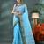 Blue bengali cotton handloom tant saree