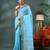 Blue bengali cotton handloom tant saree