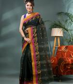 Green banalata design cotton handloom saree
