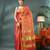 red soft linen tissue silk saree with blouse piece