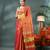 red soft linen tissue silk saree with blouse piece
