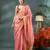pink soft linen tissue silk saree with blouse piece
