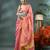 pink soft linen tissue silk saree with blouse piece
