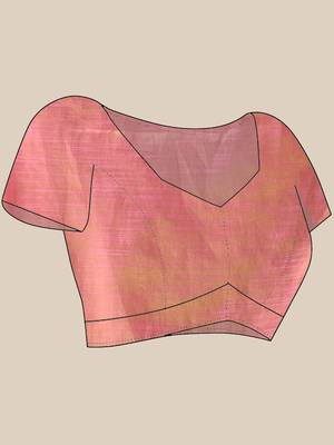 pink soft linen tissue silk saree with blouse piece 5