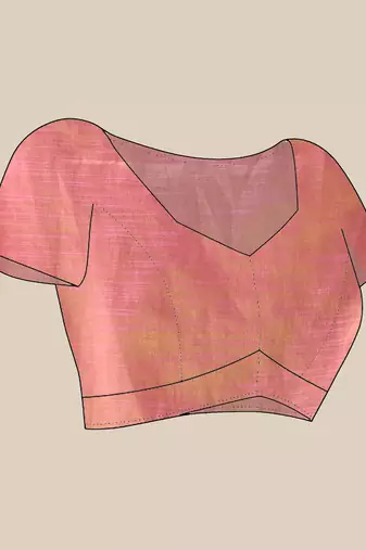 pink soft linen tissue silk saree with blouse piece
