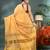 Gold soft linen tissue silk saree with blouse piece