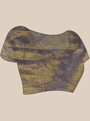 Grey soft linen tissue silk saree with blouse piece 5