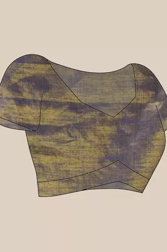 Grey soft linen tissue silk saree with blouse piece