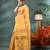 Gold soft linen tissue silk saree with blouse piece