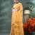 Gold soft linen tissue silk saree with blouse piece