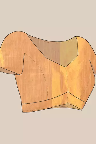 Gold soft linen tissue silk saree with blouse piece