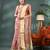 White zari tribal print cotton silk saree with blouse piece
