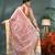 White zari tribal print cotton silk saree with blouse piece