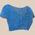 Blue zari tribal print cotton silk saree with blouse piece