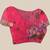 Pink cotton silk handloom floral batik print saree with blouse piece