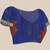 Blue cotton silk handloom floral batik print saree with blouse piece