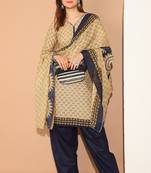 beige cotton printed ready to wear salwar suit