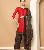 cotton blend printed ready to wear patiala salwar suit
