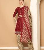 cotton blend printed ready to wear patiala salwar suit