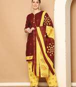cotton blend printed ready to wear patiala salwar suit
