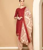 cotton blend printed ready to wear patiala salwar suit