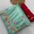 Sky blue Gold crush multi thread sequins work saree