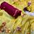 Yellow Gold crush multi thread sequins work saree