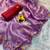 Purple Gold crush multi thread sequins work saree