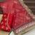 red Crush Fabric Multi Thread Sequins Embroidered saree