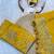 yellow Gold crush embroidered multi thread work saree
