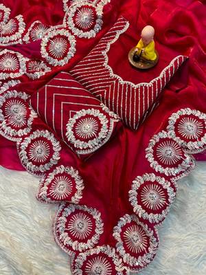 pink thread and sequins embroidered saree 5