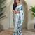 Blue Organza All Over Digital Print Saree